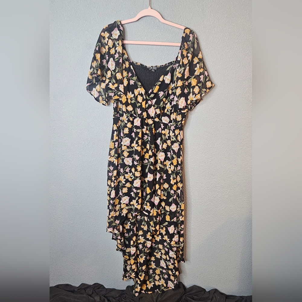 Lily Rose Dress Womens XXL Hi Lo Sundress Faux Wrap Flowy‎ Fairy Core Romantic